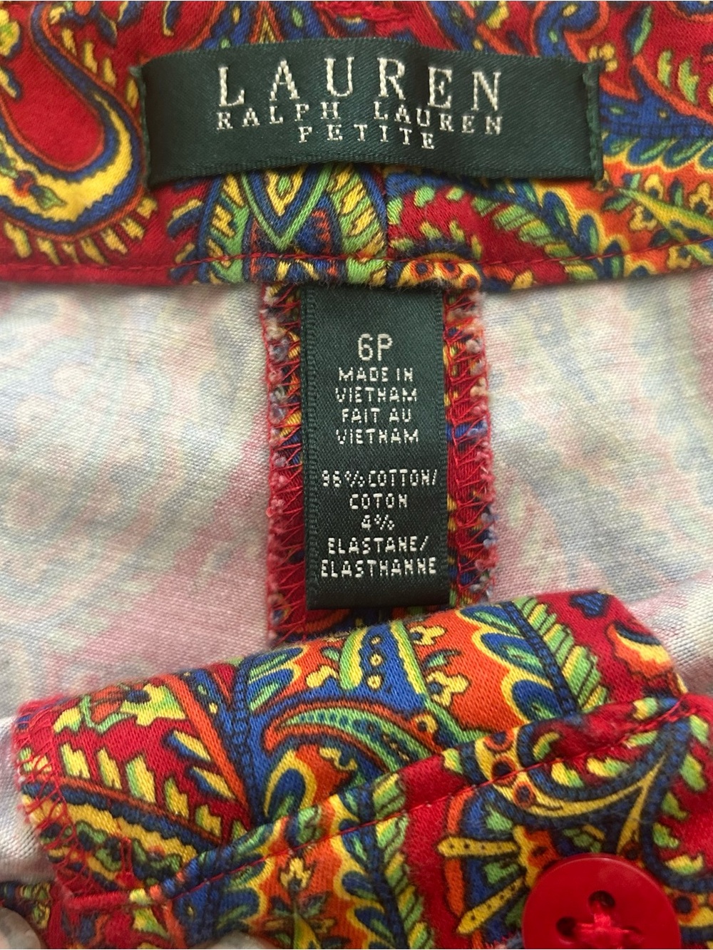 Lauren Ralph Lauren Vintage Paisley Pants Bright Color Boho Ankle Leg Women’s 6P - Picture 6 of 11